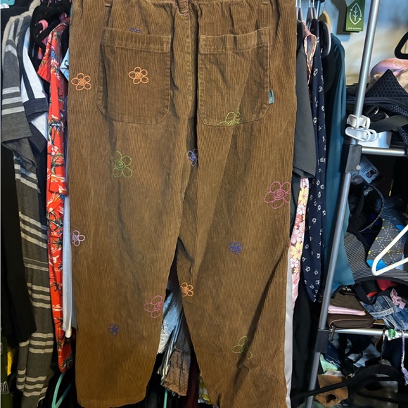 Urban Outfitters Brown Corduroy Pants with Floral Embroidery - Picture 2 of 4